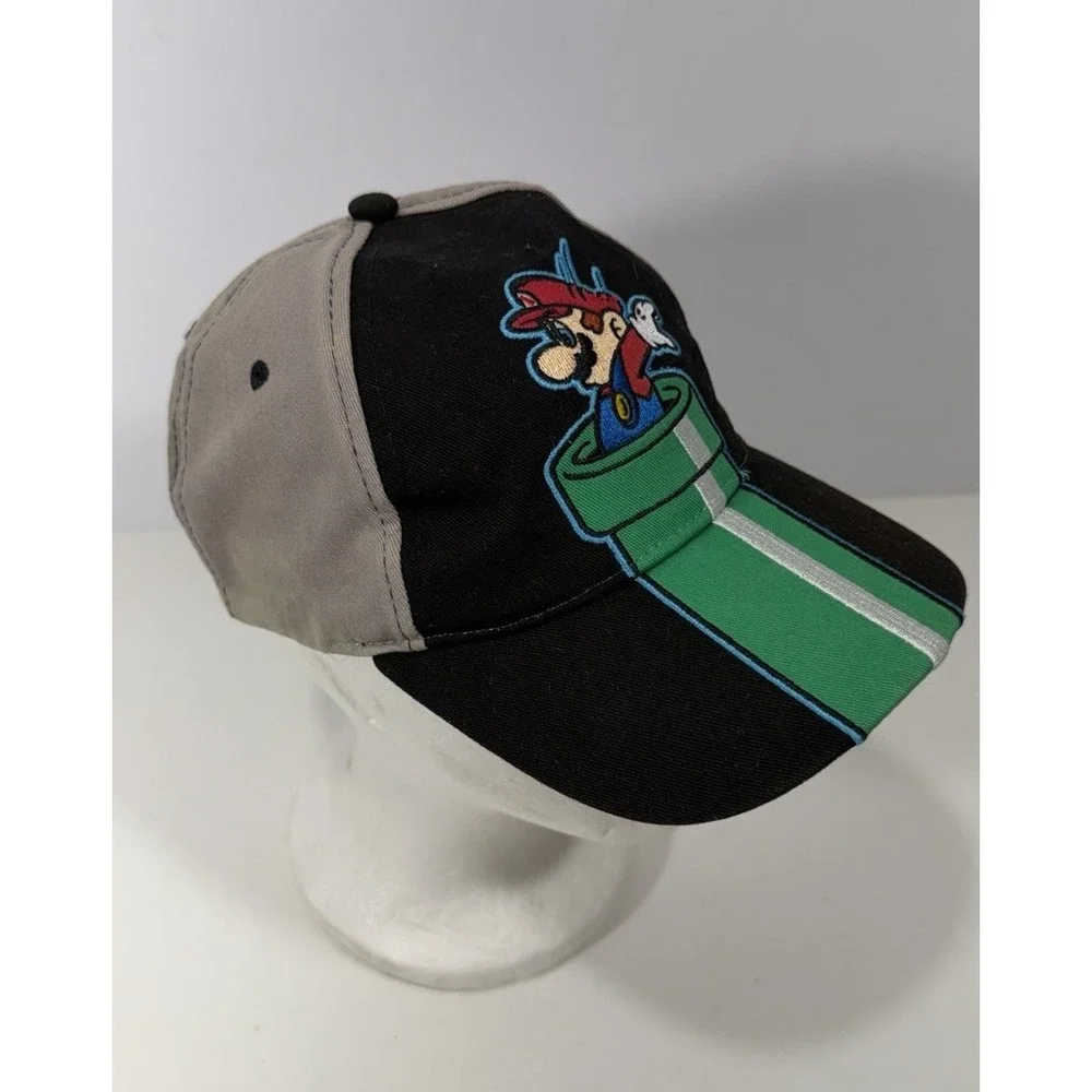 Nintendo Super Mario Graphic Snapback Hat Youth One Size 2021 Black/gray 100%